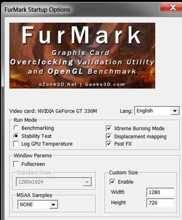 FurMark Settings