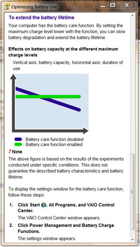 Vaio Battery Care
