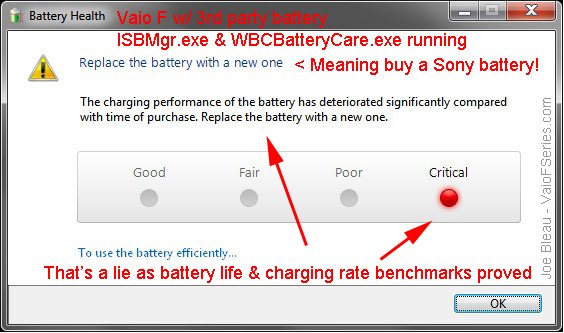 Windows 7 Replace the battery with a new one error