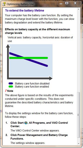 Vaio Battery Care