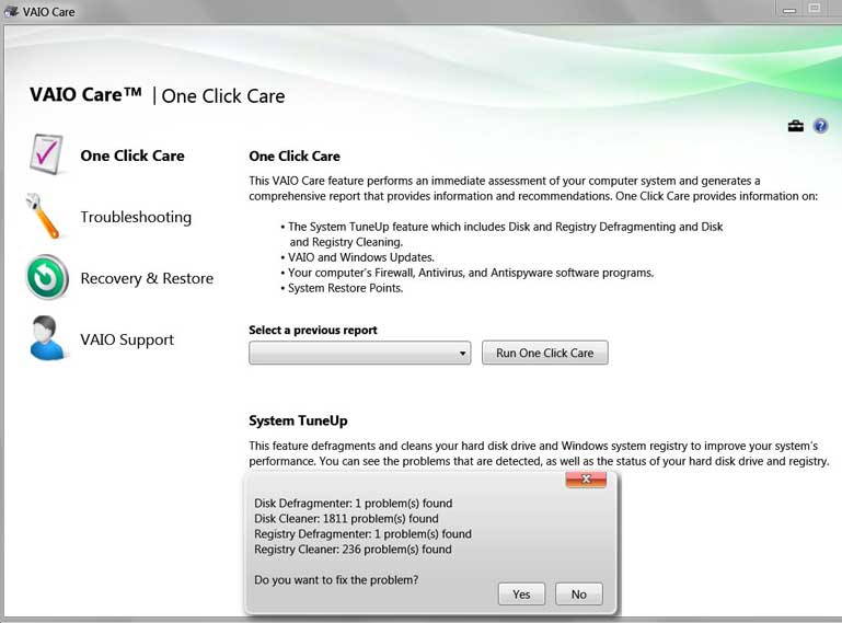 Vaio Care TuneUp